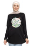 Black Printed Long - Sleeve Design 36 - Khotwh